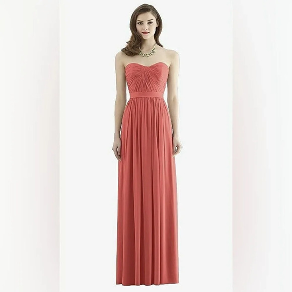 NWT DESSY Collection salmon / ginger pink prom dress / evening gown - Picture 3 of 14